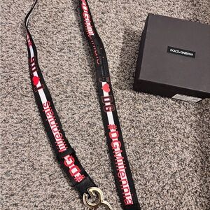 Dolce & Gabbana Black Lanyard Belt with Red Accents